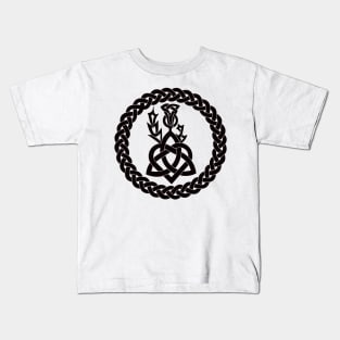 Celtic knotwork with heart and thistle Kids T-Shirt